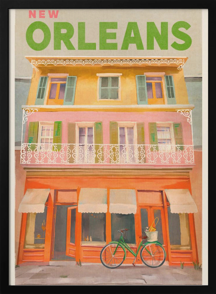 wall-art-print-canvas-poster-framed-New Orleans Louisiana Vintage Travel Poster , By Brett Gramse-2