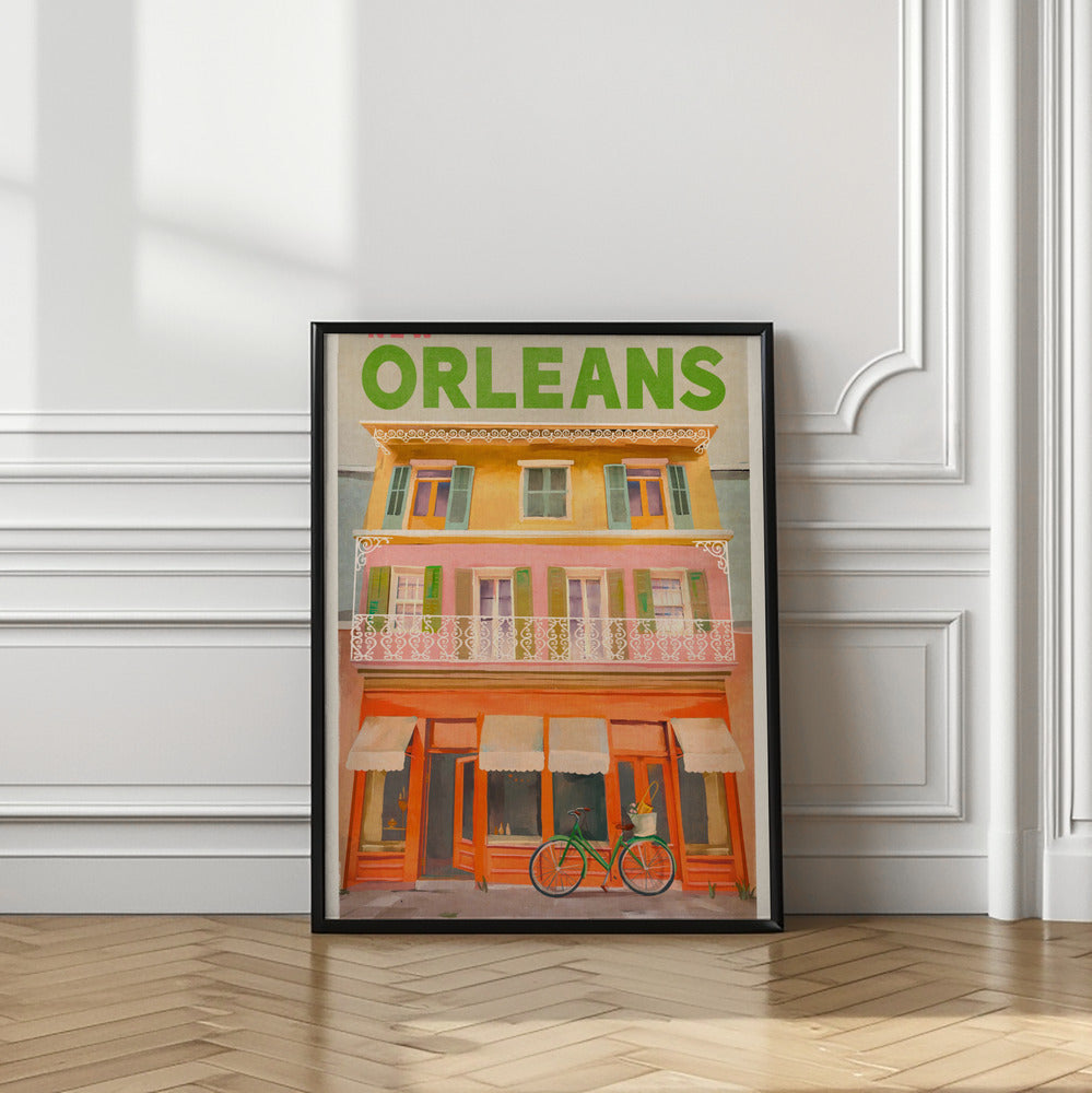 wall-art-print-canvas-poster-framed-New Orleans Louisiana Vintage Travel Poster , By Brett Gramse-8