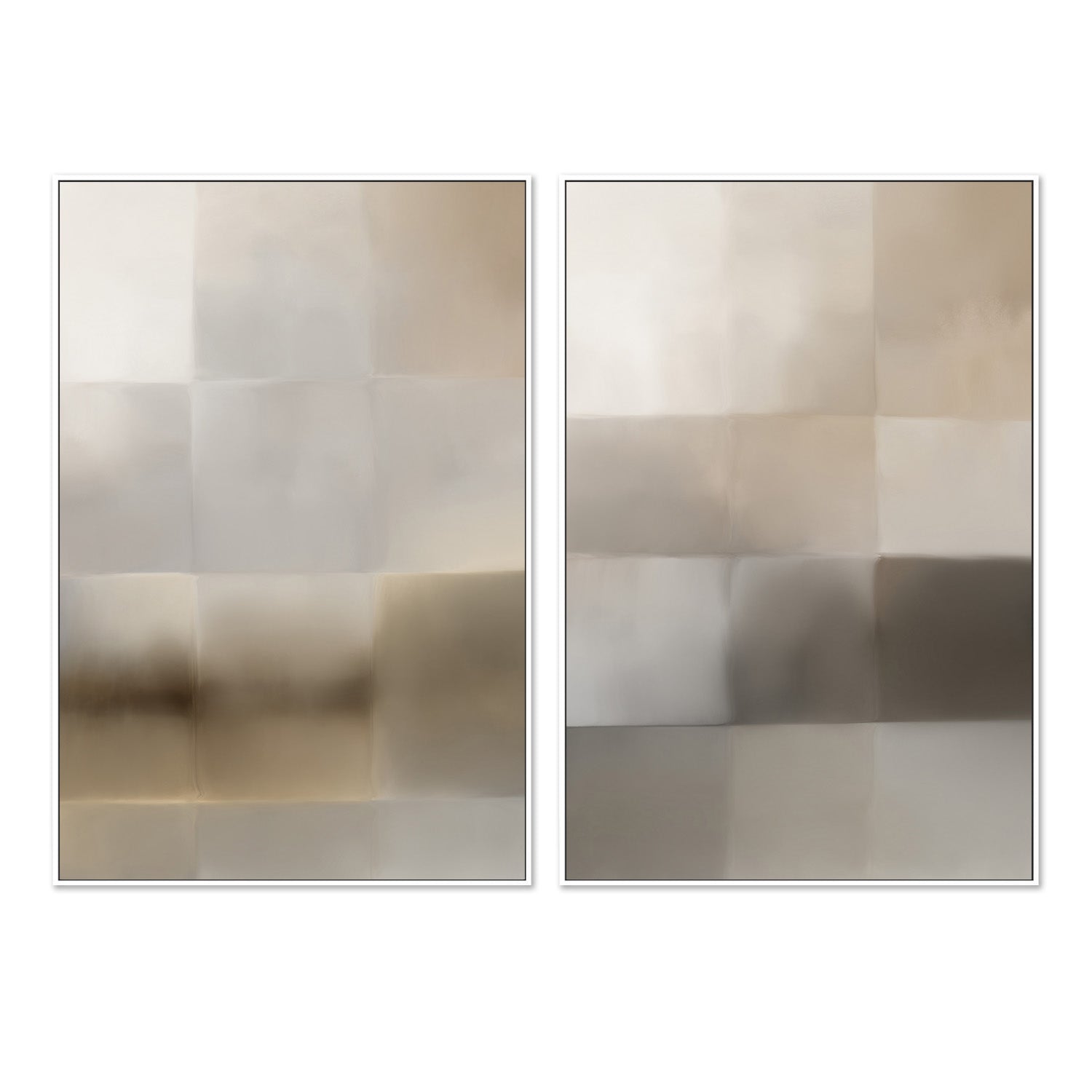 wall-art-print-canvas-poster-framed-Next Time, Neutral Abstract, Style A & B, Set Of 2 , By Karine Tonial Grimm-5