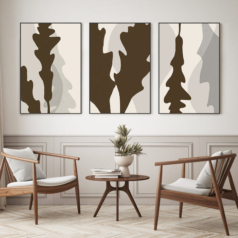 wall-art-print-canvas-poster-framed-Oak Leaf, Style A, B & C, Set Of 3 , By Danushka Abeygoda-GIOIA-WALL-ART