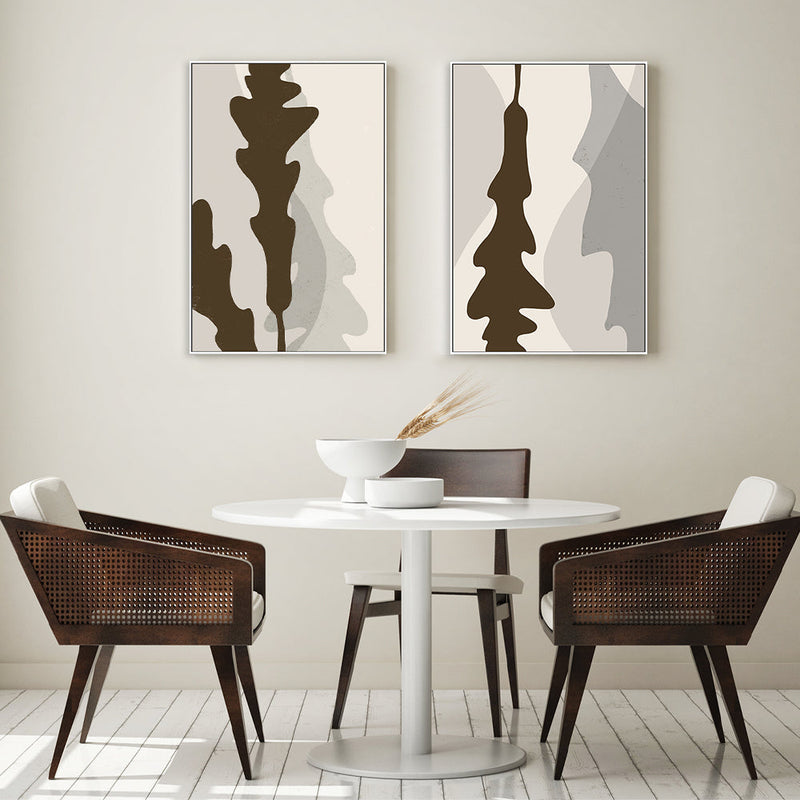 wall-art-print-canvas-poster-framed-Oak Leaf, Style A & C, Set Of 2 , By Danushka Abeygoda-GIOIA-WALL-ART