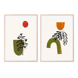wall-art-print-canvas-poster-framed-Olive Abstract Garden, Set Of 2 , By Ejaaz Haniff-GIOIA-WALL-ART