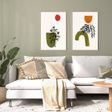 wall-art-print-canvas-poster-framed-Olive Abstract Garden, Set Of 2 , By Ejaaz Haniff-GIOIA-WALL-ART