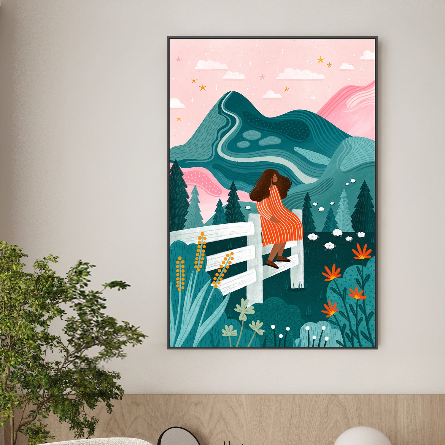 wall-art-print-canvas-poster-framed-On the Fence-2