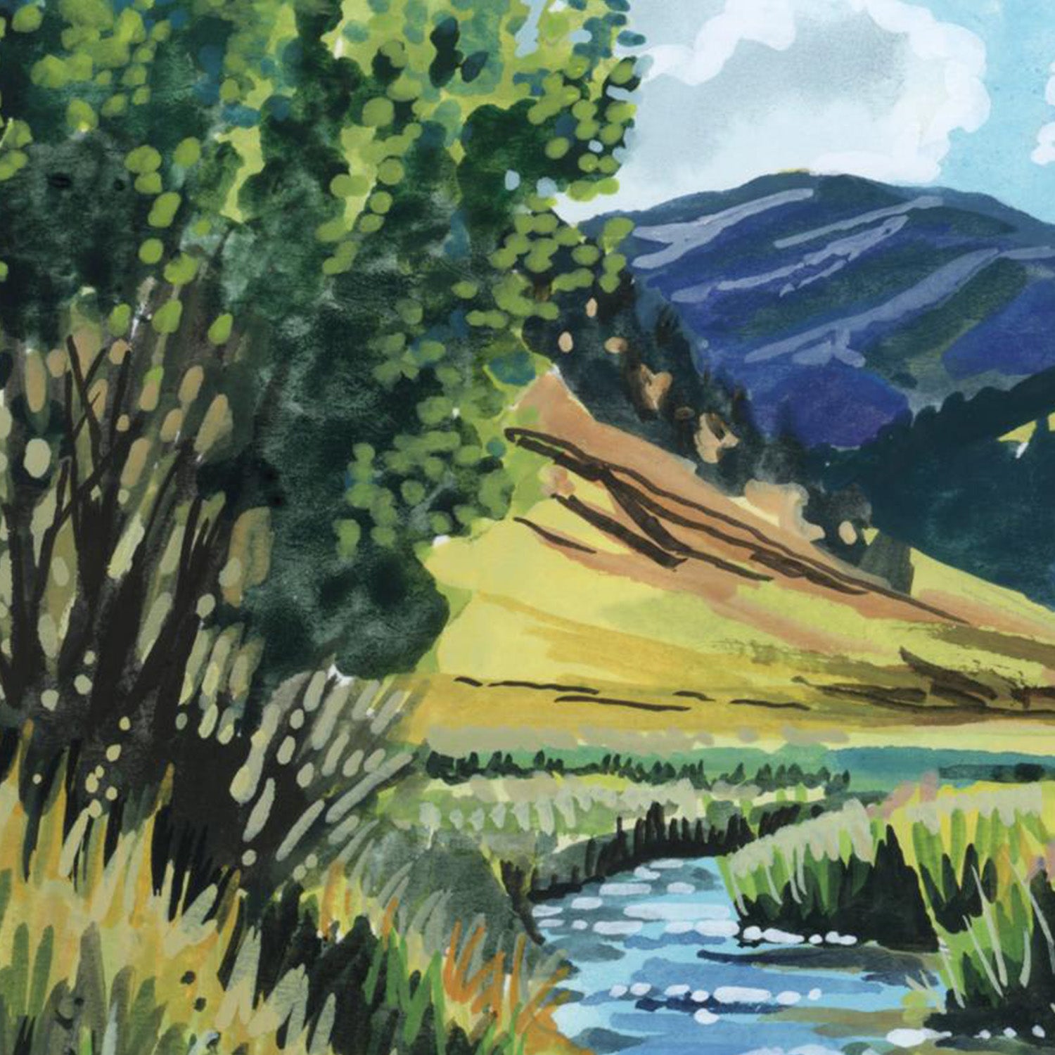 wall-art-print-canvas-poster-framed-Open Mountain Stream-10
