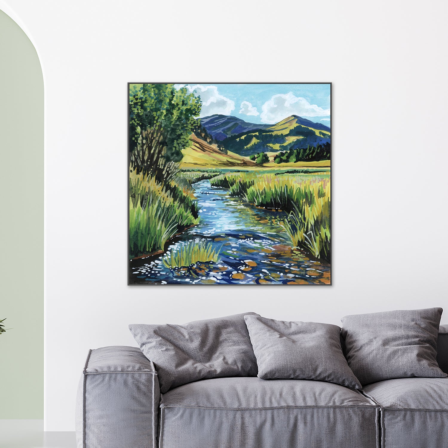 wall-art-print-canvas-poster-framed-Open Mountain Stream-2