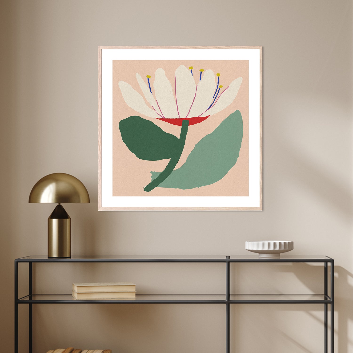 wall-art-print-canvas-poster-framed-Open White Flower-8