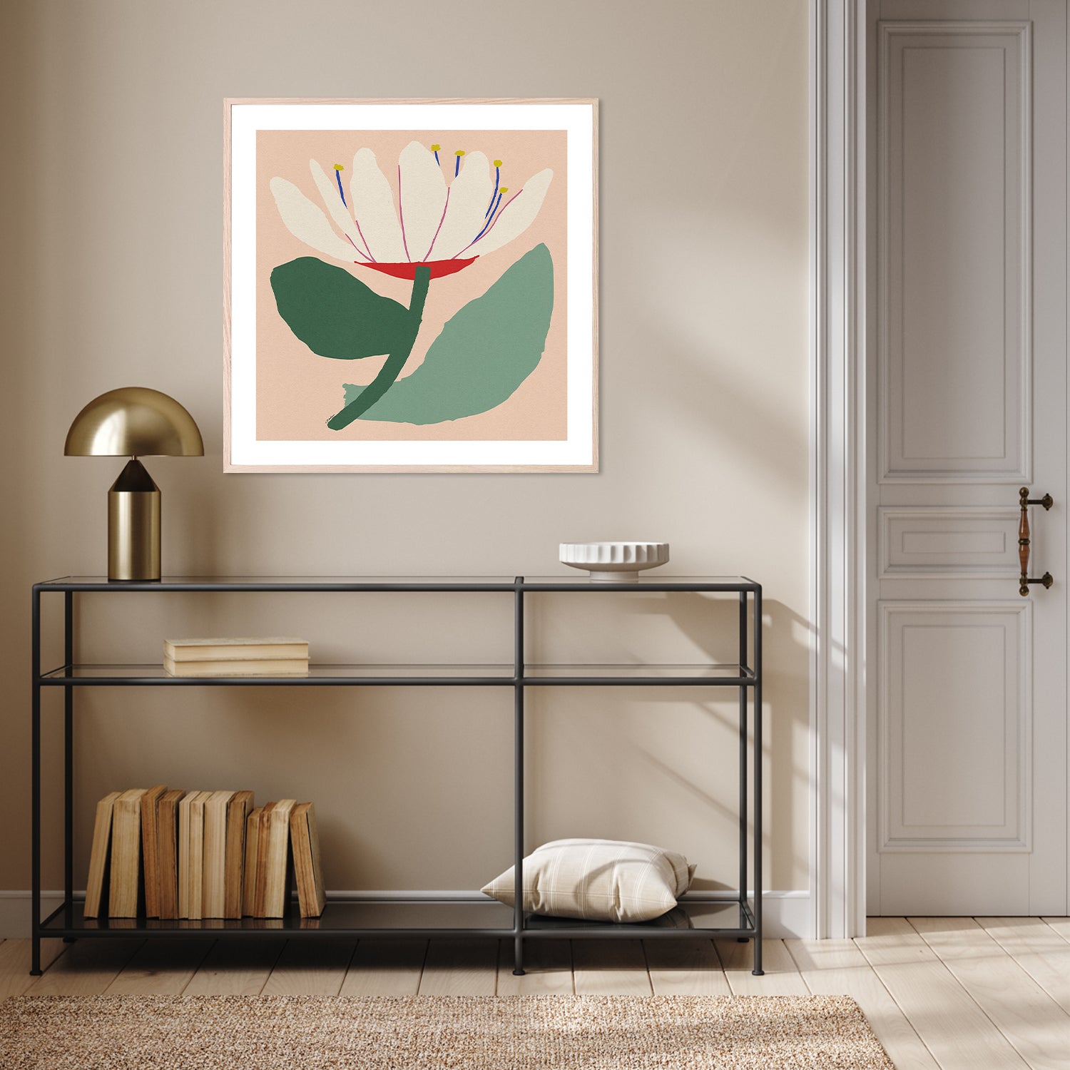 wall-art-print-canvas-poster-framed-Open White Flower-9