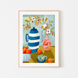 wall-art-print-canvas-poster-framed-Orange Bird Tea Time , By Kelly Angelovic-6