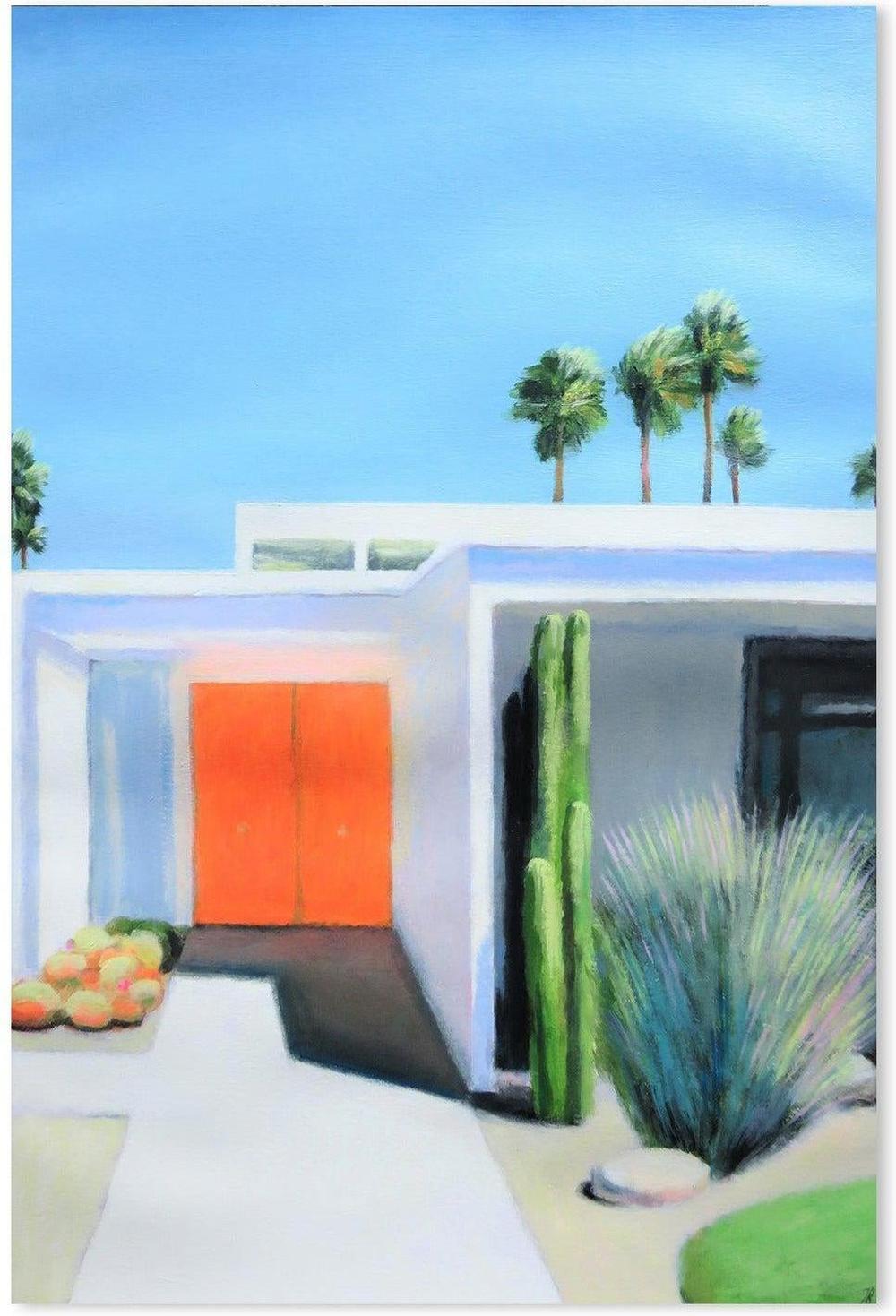 wall-art-print-canvas-poster-framed-Orange Door-by-Ieva Baklane-Gioia Wall Art
