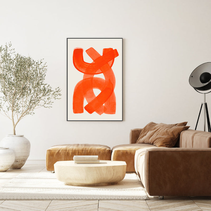 wall-art-print-canvas-poster-framed-Orange Strokes , By Ejaaz Haniff-GIOIA-WALL-ART