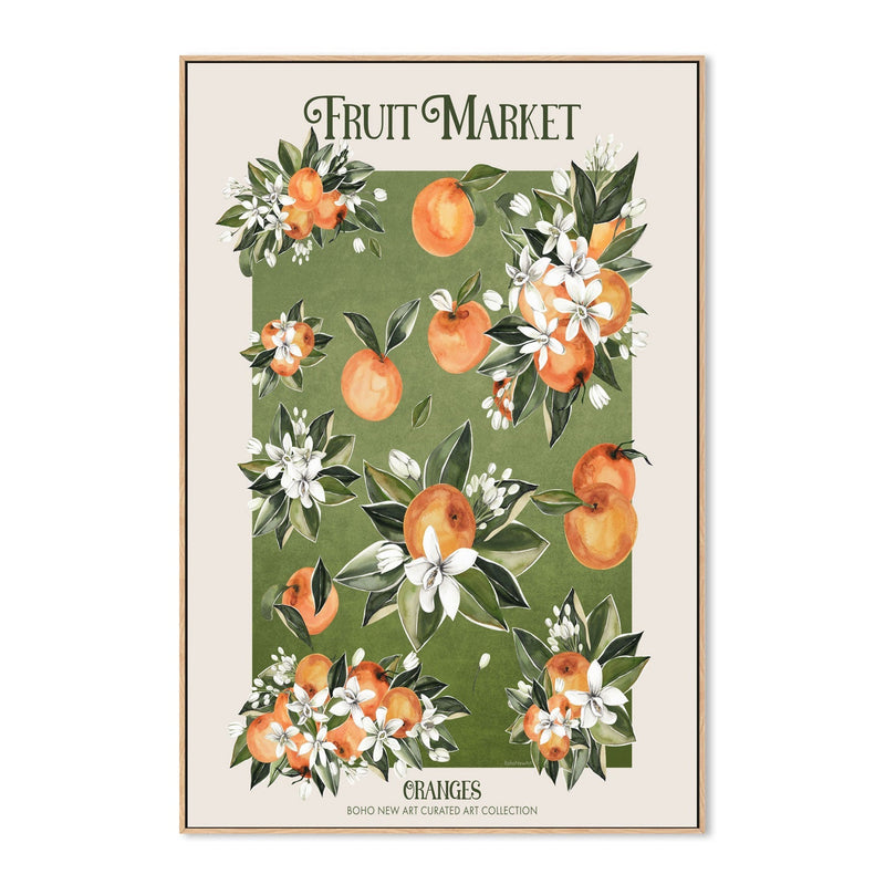 wall-art-print-canvas-poster-framed-Oranges At The Fruit Market , By Emel Tunaboylu-GIOIA-WALL-ART