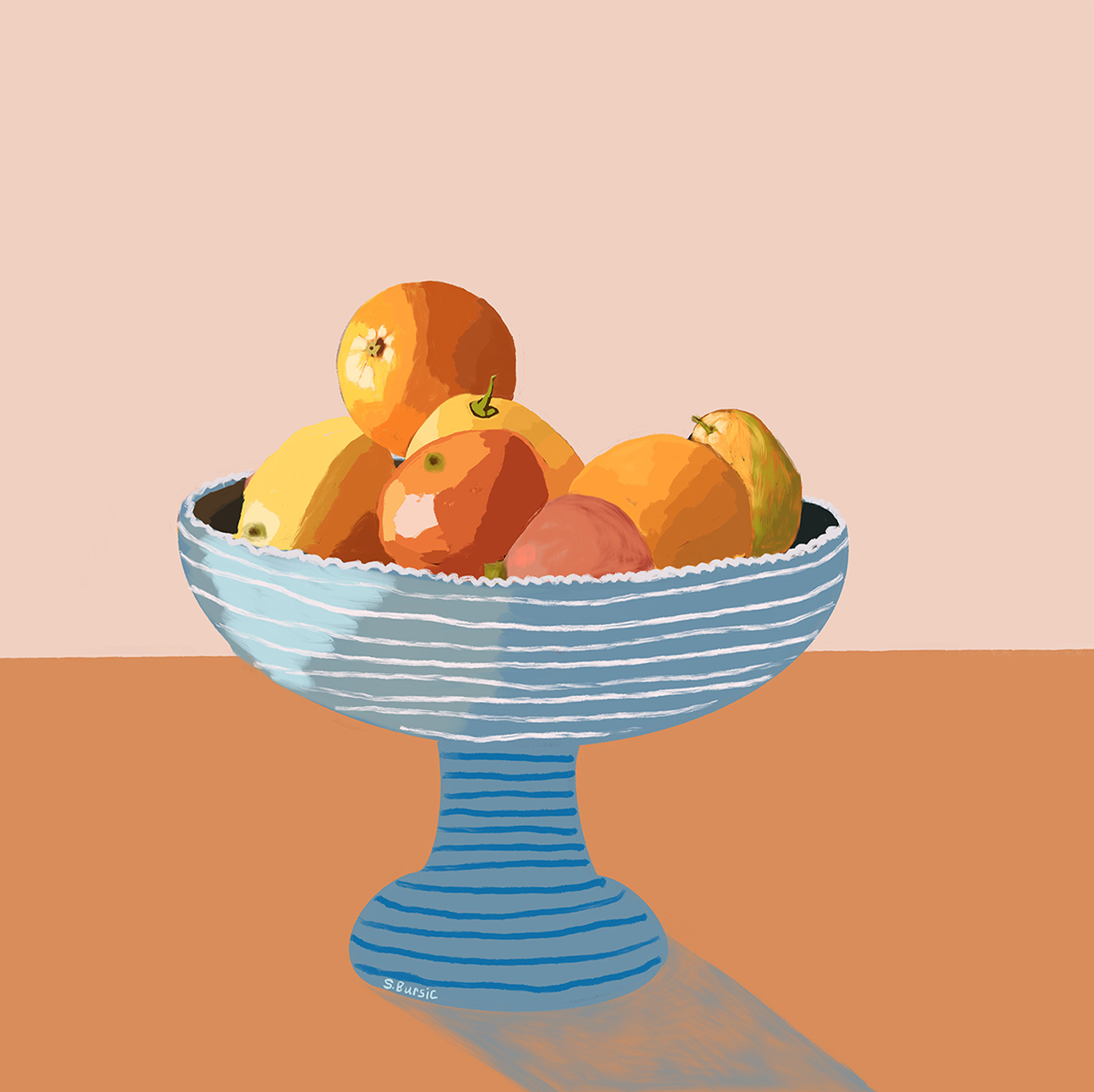 wall-art-print-canvas-poster-framed-Oranges Still Life, Style B , By Sharyn Bursic-1