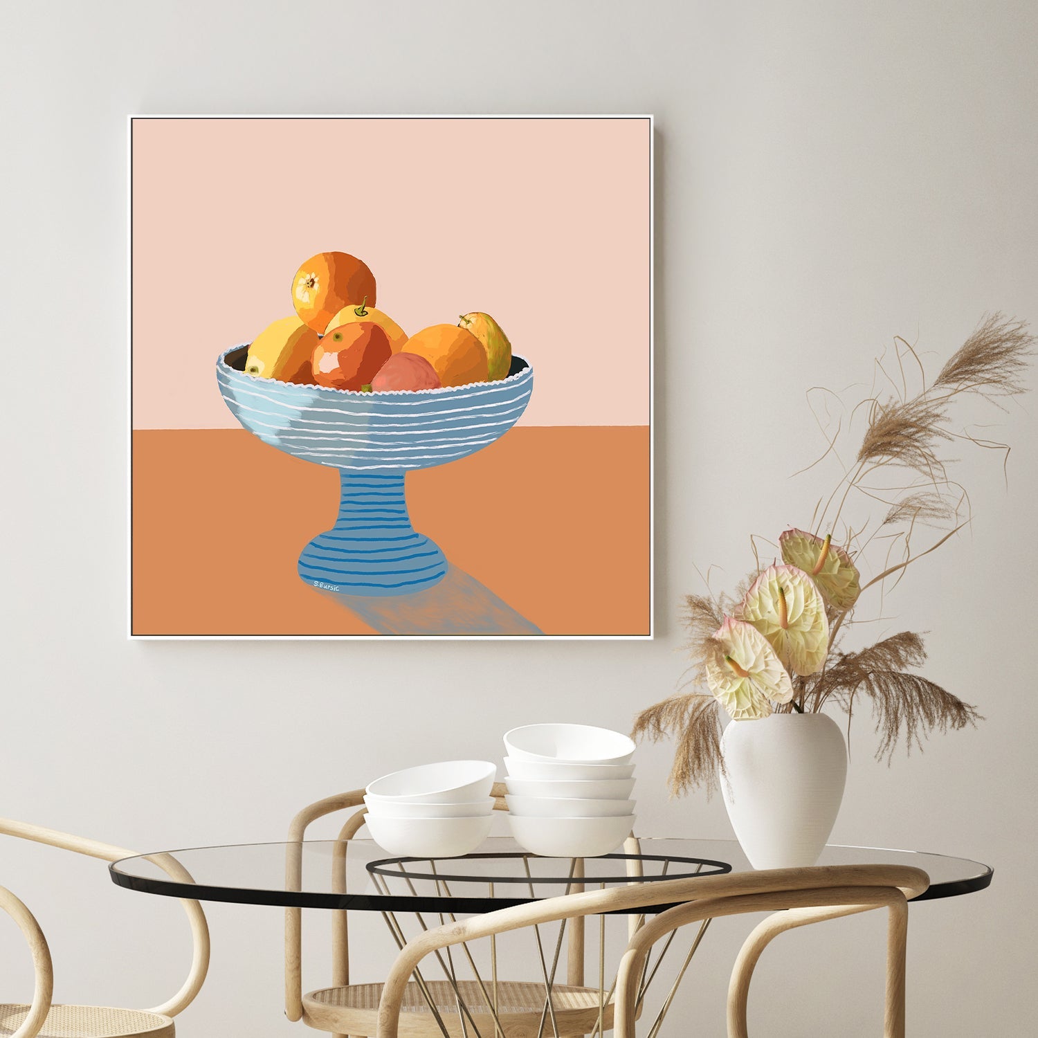 wall-art-print-canvas-poster-framed-Oranges Still Life, Style B , By Sharyn Bursic-2