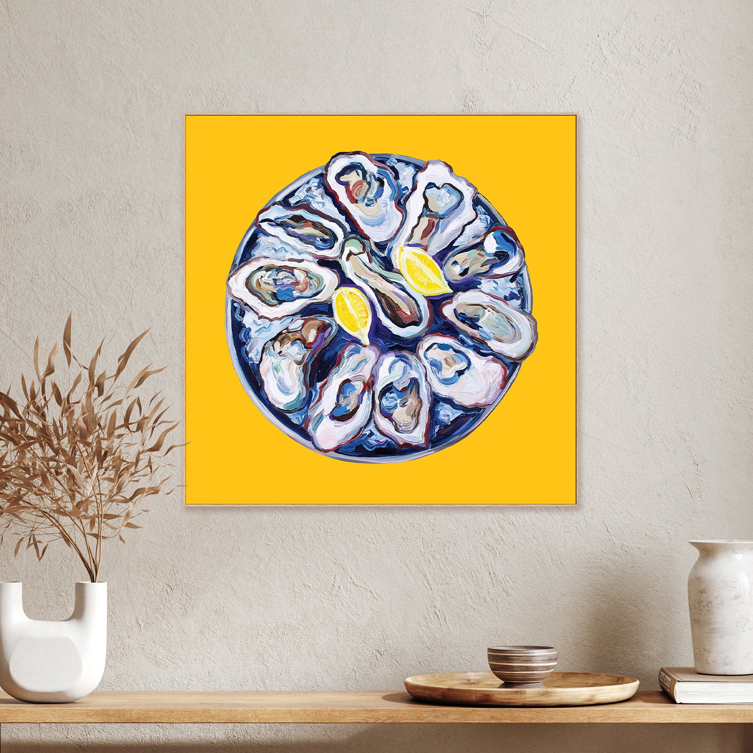 wall-art-print-canvas-poster-framed-Oyster Ona Plate Yellow-2