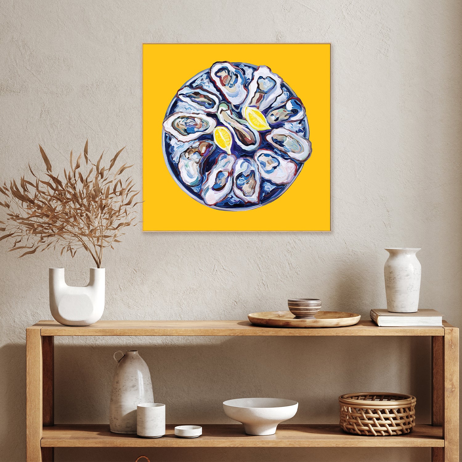 wall-art-print-canvas-poster-framed-Oyster Ona Plate Yellow-7