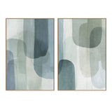 wall-art-print-canvas-poster-framed-Painted Curves Green, Style A & Style B, Set Of 2-by-Dear Musketeer Studio-Gioia Wall Art