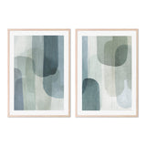 wall-art-print-canvas-poster-framed-Painted Curves Green, Style A & Style B, Set Of 2-by-Dear Musketeer Studio-Gioia Wall Art