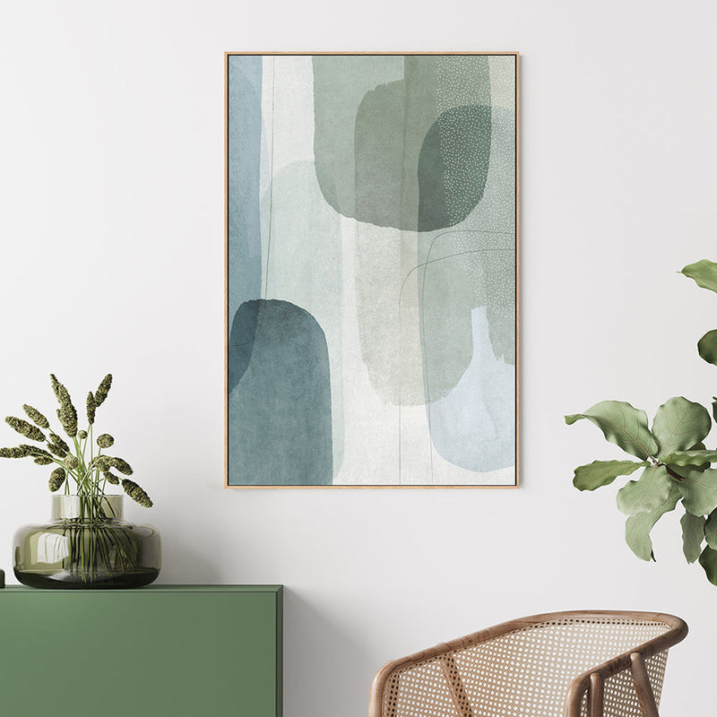 wall-art-print-canvas-poster-framed-Painted Curves Green, Style B-by-Dear Musketeer Studio-Gioia Wall Art