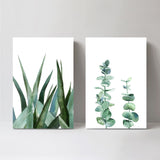 wall-art-print-canvas-poster-framed-Painted Green Leaves, Set Of 2-by-Gioia Wall Art-Gioia Wall Art