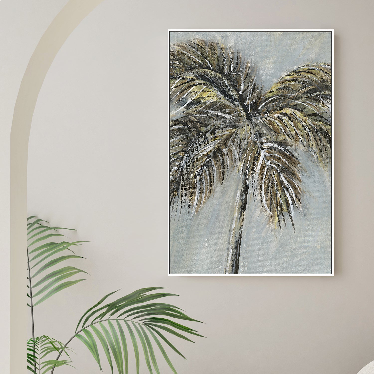 wall-art-print-canvas-poster-framed-Painterly Palm, Style A-2