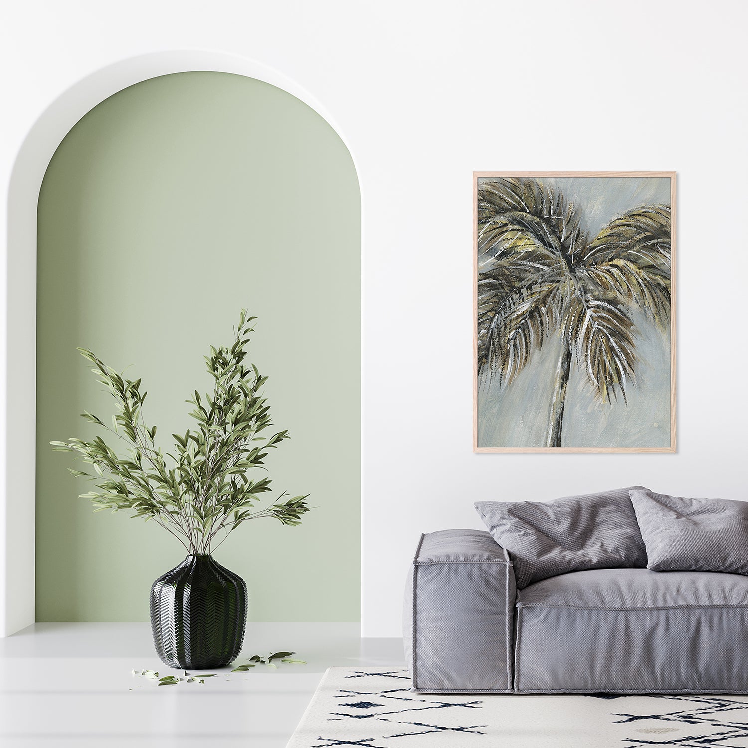 wall-art-print-canvas-poster-framed-Painterly Palm, Style A-8
