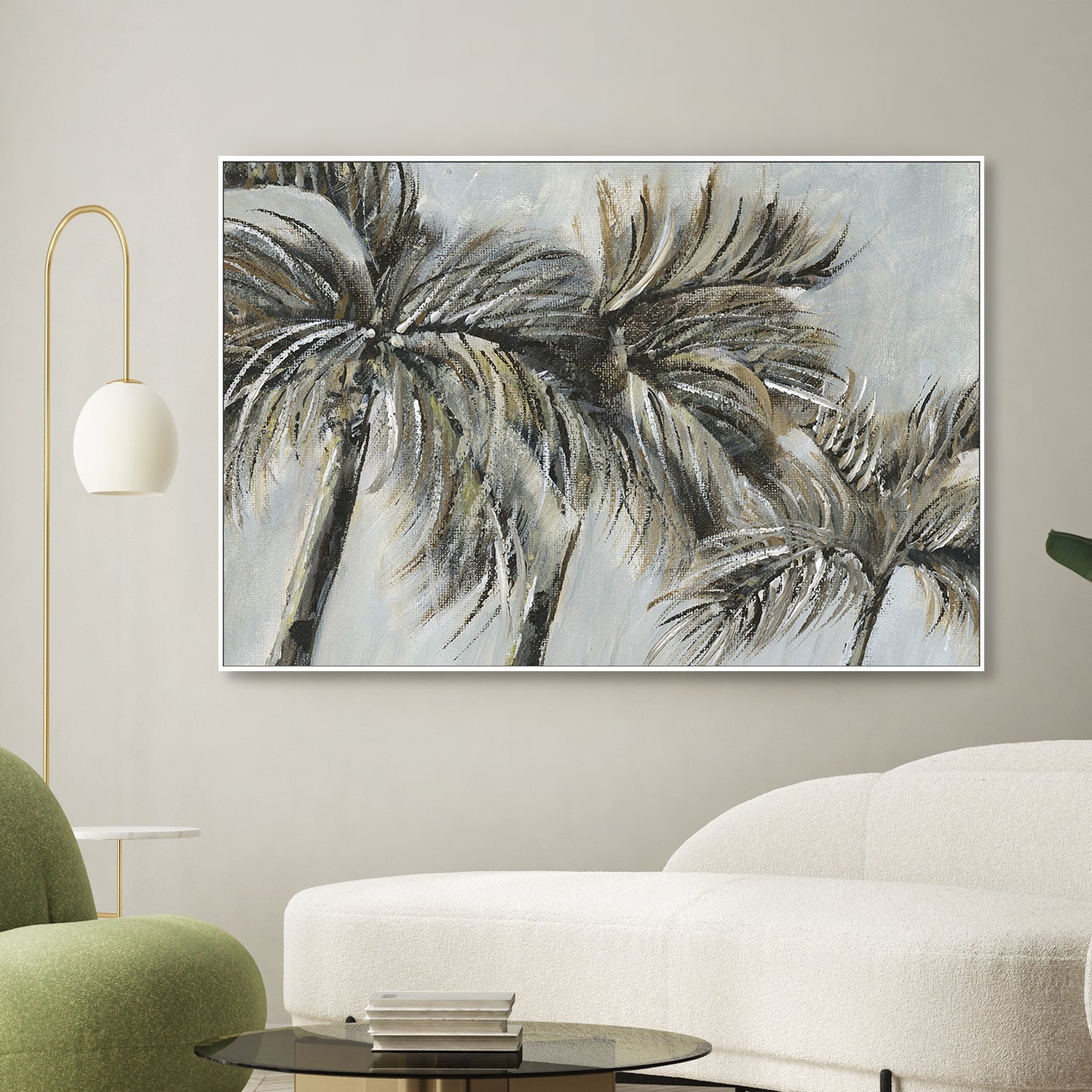 wall-art-print-canvas-poster-framed-Painterly Palm, Style B-2