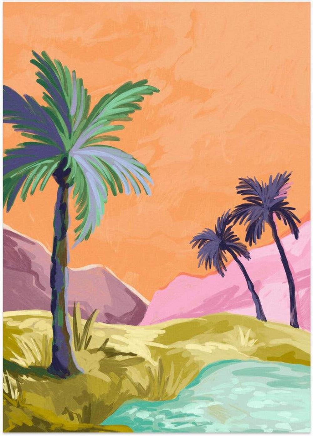 wall-art-print-canvas-poster-framed-Palmtrees , By Goed Blauw-1