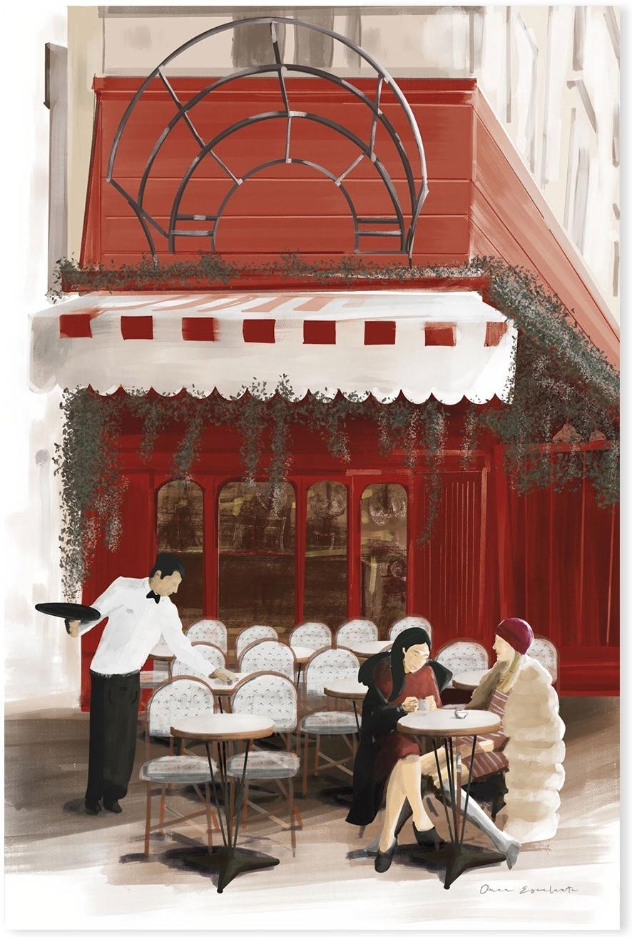 wall-art-print-canvas-poster-framed-Paris Bistro Red , By Omar Escalante-GIOIA-WALL-ART