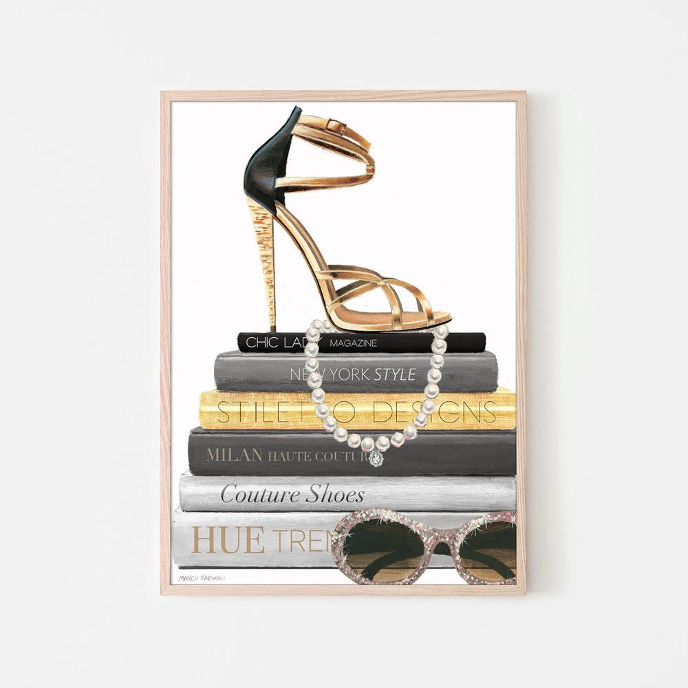 wall-art-print-canvas-poster-framed-Paris Style Gold, Style A-6