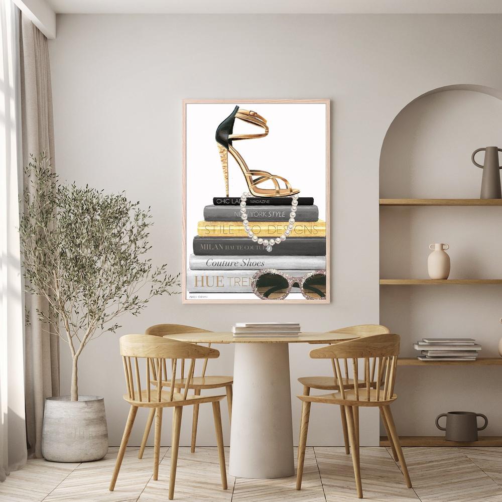 wall-art-print-canvas-poster-framed-Paris Style Gold, Style A-8