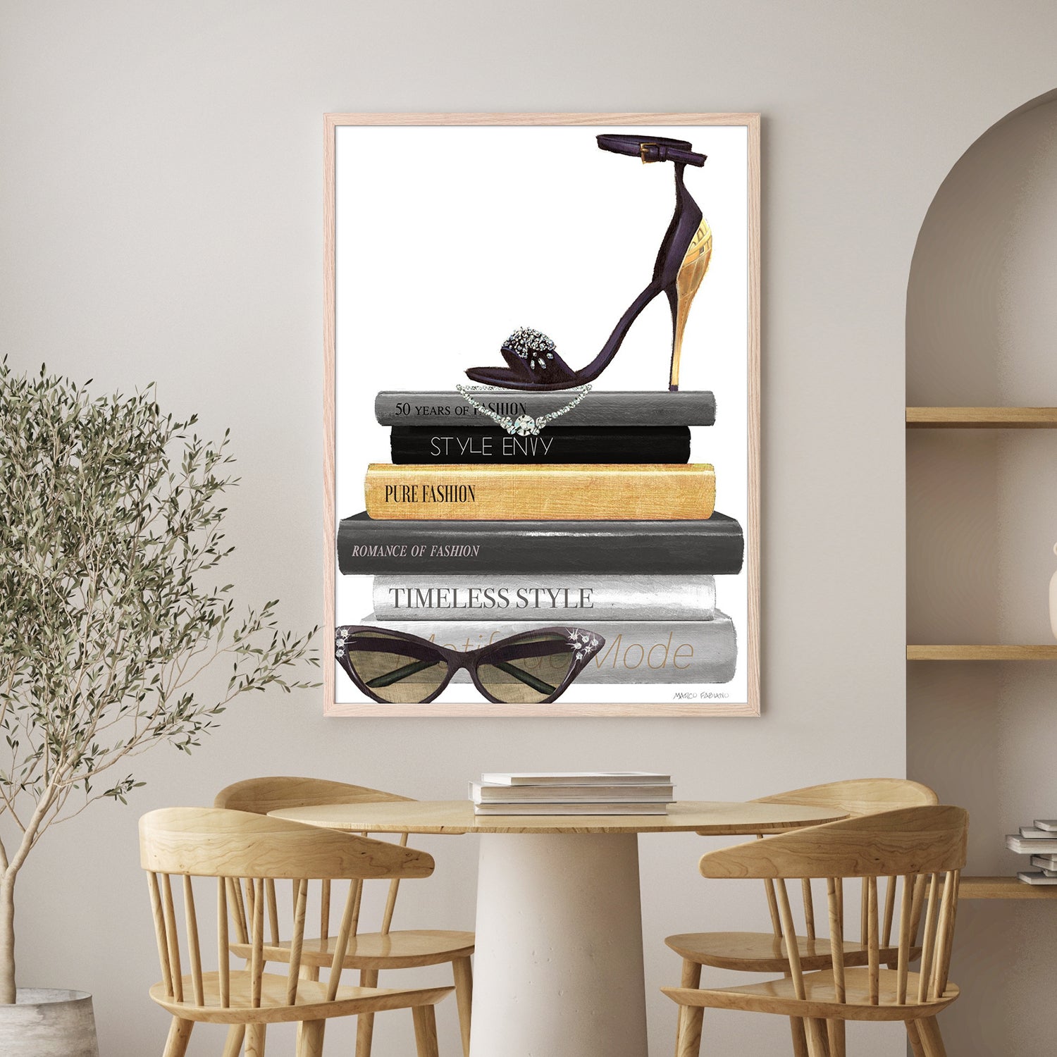 wall-art-print-canvas-poster-framed-Paris Style Gold, Style C-7