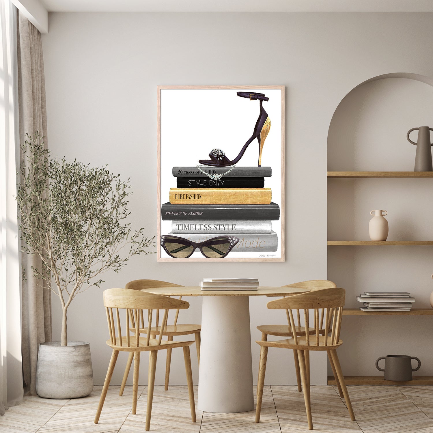 wall-art-print-canvas-poster-framed-Paris Style Gold, Style C-8