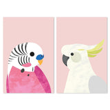 wall-art-print-canvas-poster-framed-Parrot And Budgie, Set Of 2, Style A , By Dan Hobday-by-Dan Hobday-Gioia Wall Art