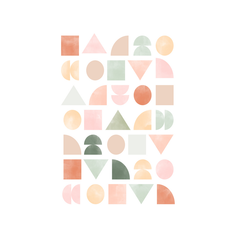 wall-art-print-canvas-poster-framed-Pastel Assorted Shapes , By Elena Ristova-GIOIA-WALL-ART