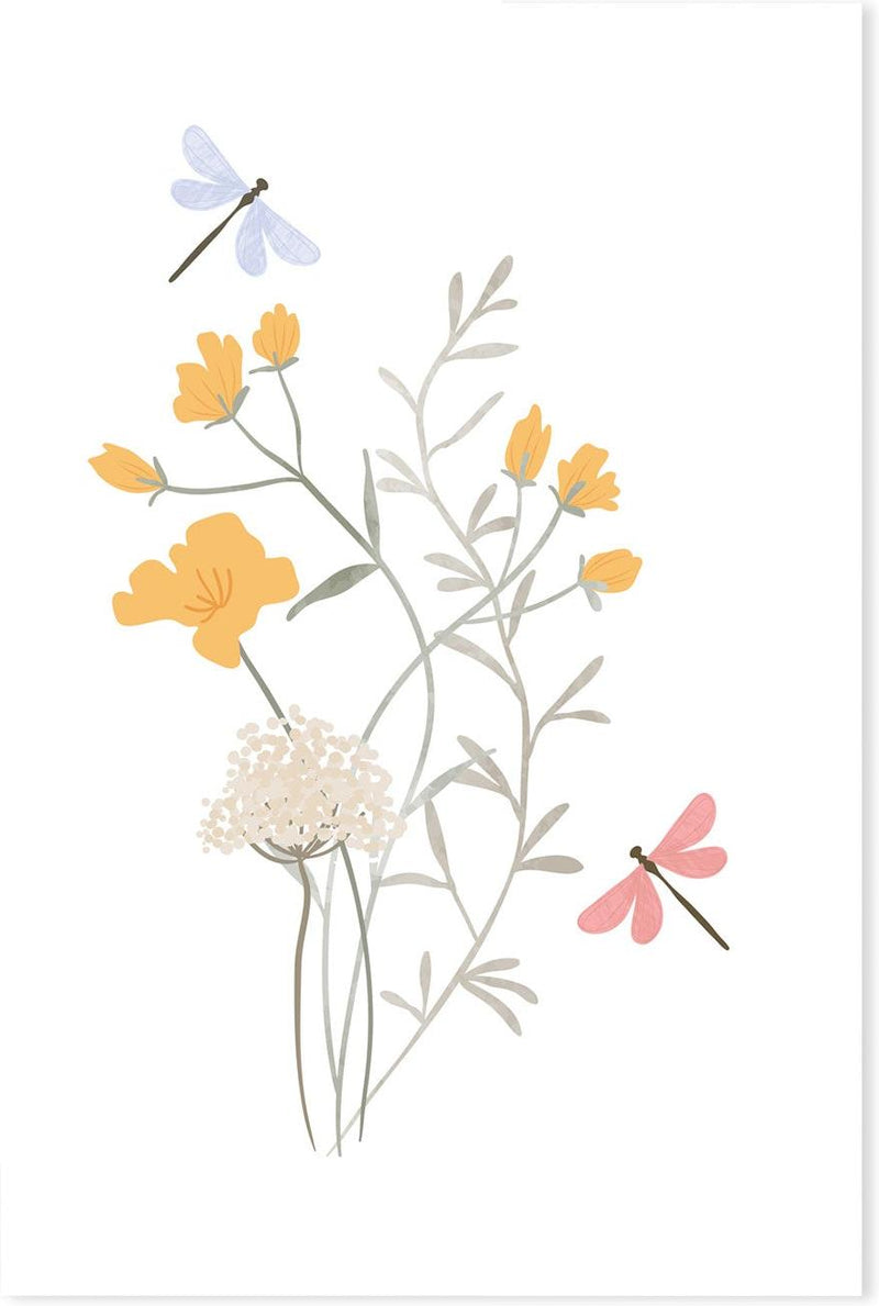 wall-art-print-canvas-poster-framed-Pastel Dragonfly Garden-GIOIA-WALL-ART