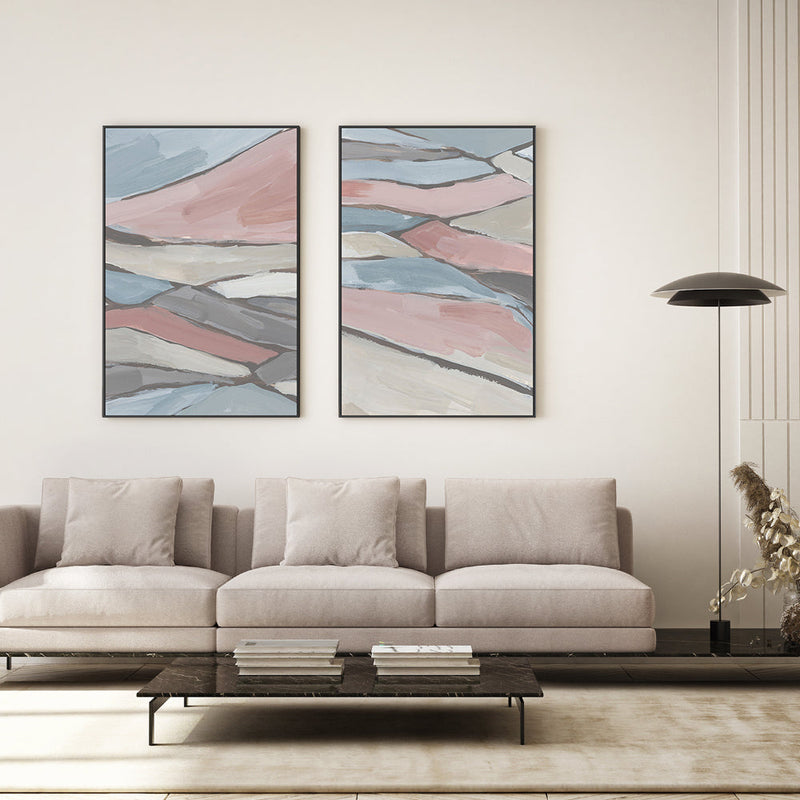 wall-art-print-canvas-poster-framed-Pastel Fragments, Style A & B, Set Of 2 , By Emily Wood-2