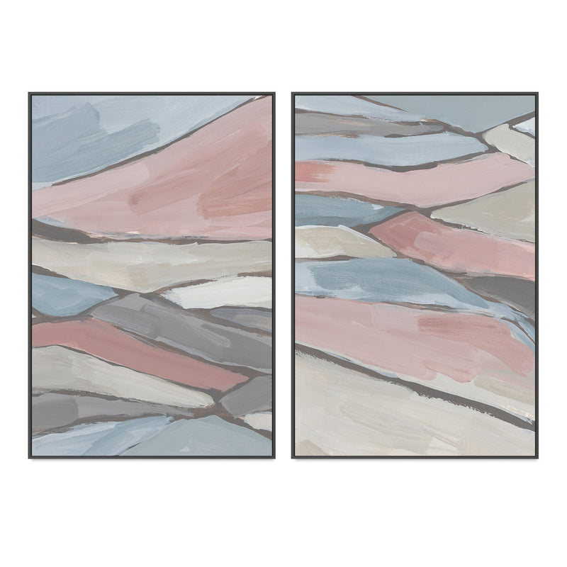 wall-art-print-canvas-poster-framed-Pastel Fragments, Style A & B, Set Of 2 , By Emily Wood-3