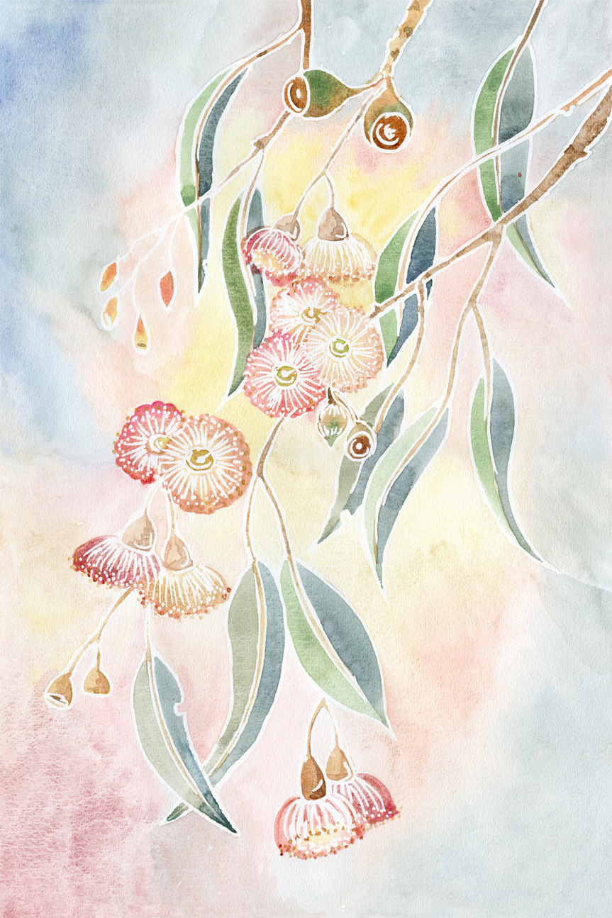 wall-art-print-canvas-poster-framed-Pastel Gumblossom , By Jessie Mitchelson-GIOIA-WALL-ART
