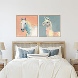Pastel Horse & Llama, Set Of 2 , By Avery Tillmon