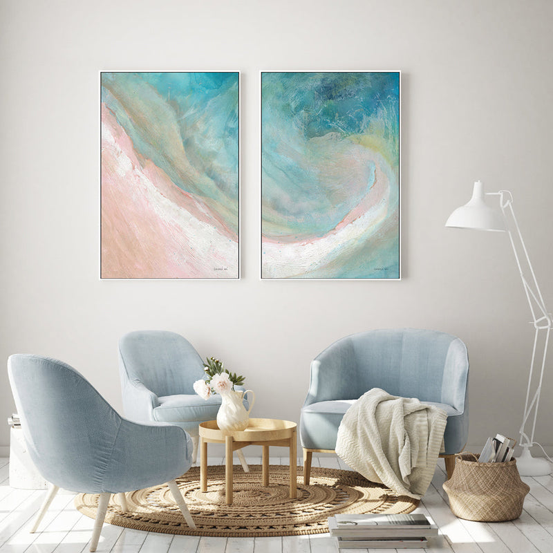 wall-art-print-canvas-poster-framed-Pastel Landscape, Style A & B, Set Of 2 , By Danhui Nai-GIOIA-WALL-ART