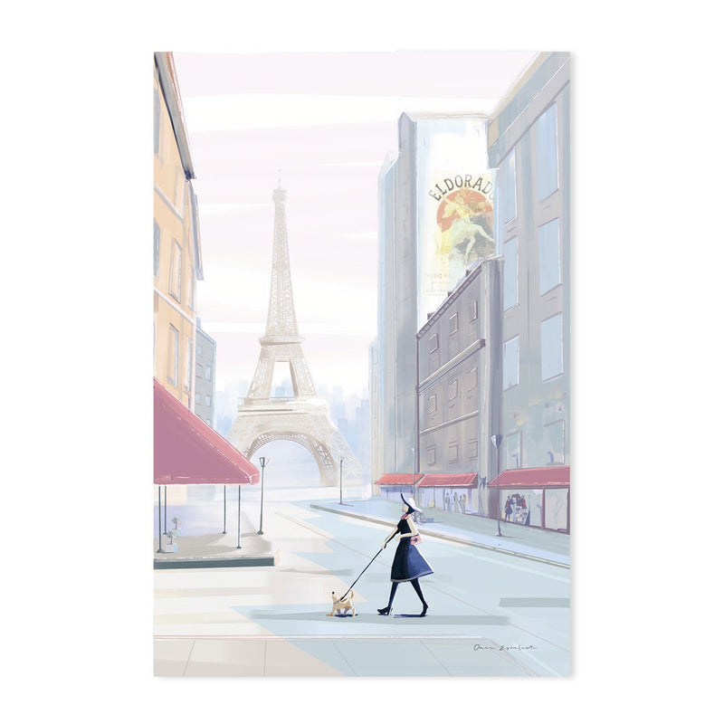 wall-art-print-canvas-poster-framed-Monmarte Paris Morning Walk, Set Of 2 , By Omar Escalante-GIOIA-WALL-ART