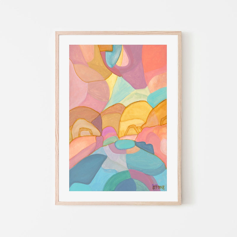 wall-art-print-canvas-poster-framed-Pastel Patchwork , By Belinda Stone-GIOIA-WALL-ART