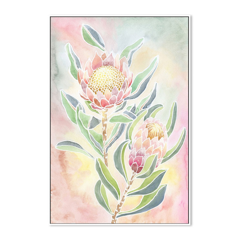 wall-art-print-canvas-poster-framed-Pastel Proteas , By Jessie Mitchelson-GIOIA-WALL-ART