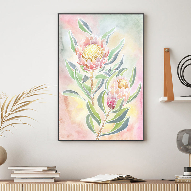wall-art-print-canvas-poster-framed-Pastel Proteas , By Jessie Mitchelson-GIOIA-WALL-ART