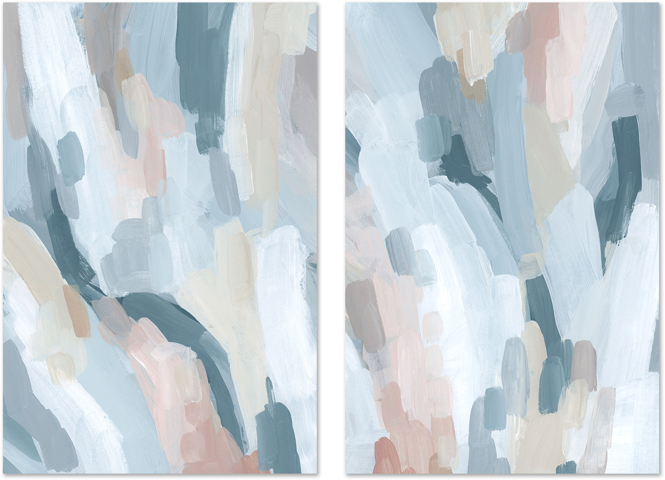 wall-art-print-canvas-poster-framed-Pastel Serenity, Style A & B, Set Of 2 , By Emily Wood-1