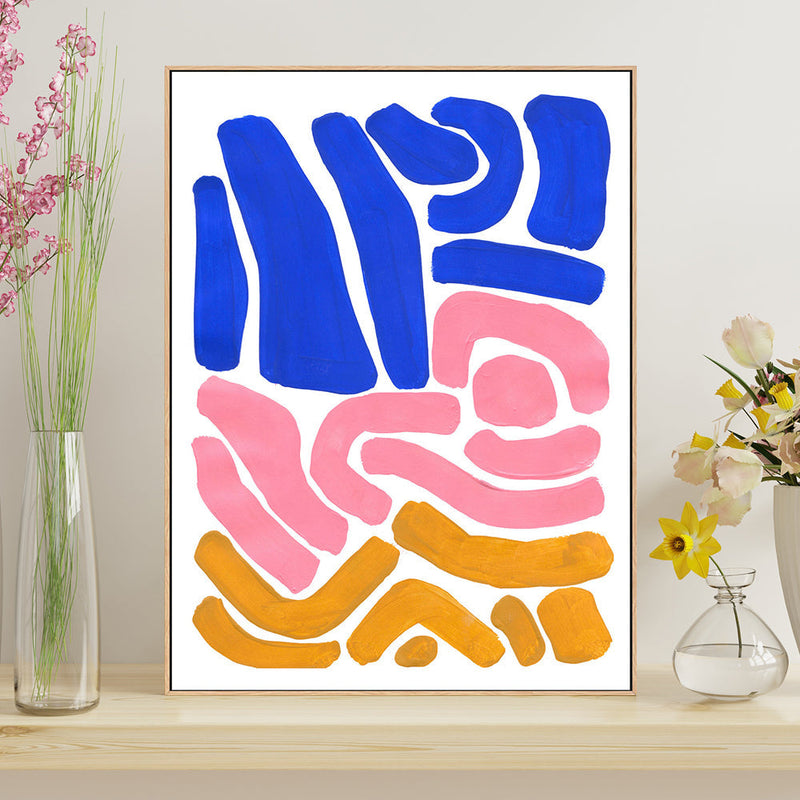 wall-art-print-canvas-poster-framed-Pastel Tribal Maze , By Ejaaz Haniff-GIOIA-WALL-ART