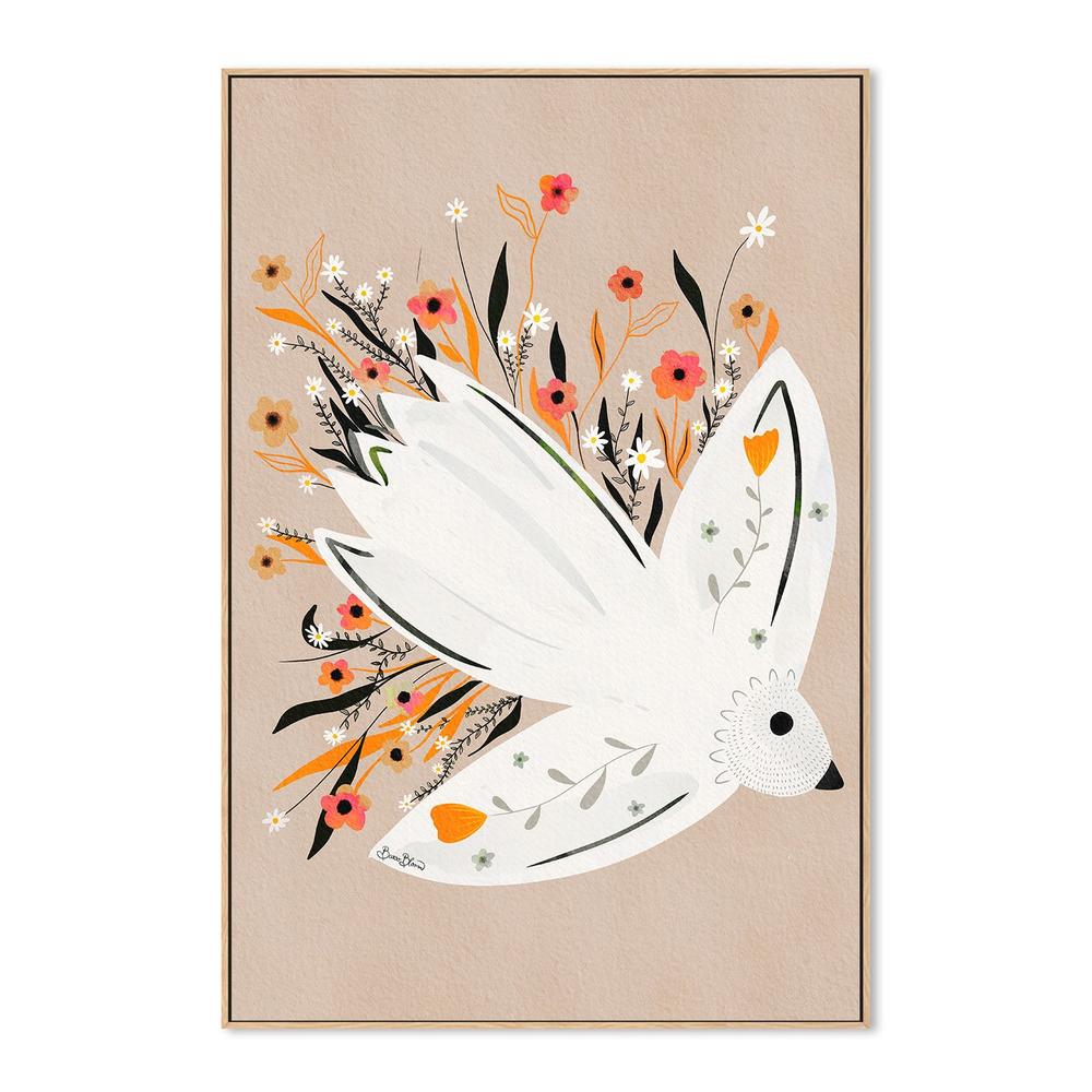 wall-art-print-canvas-poster-framed-Peaceful Floral Dove-4