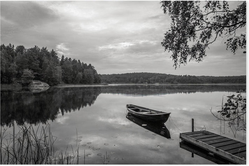 wall-art-print-canvas-poster-framed-Peaceful Lake , By Christian Lindsten-GIOIA-WALL-ART