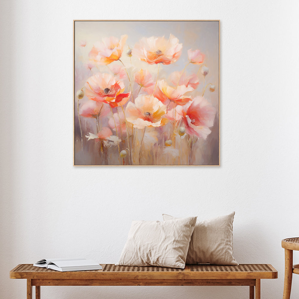 wall-art-print-canvas-poster-framed-Peach Fuzz Poppies , Style B, By Accent Art Studio , By Accent Art Studio-2